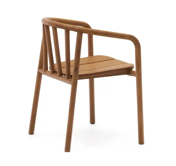 Silla apilable exterior Turqueta de madera maciza de teca