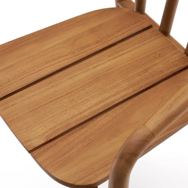 Silla apilable exterior Turqueta de madera maciza de teca