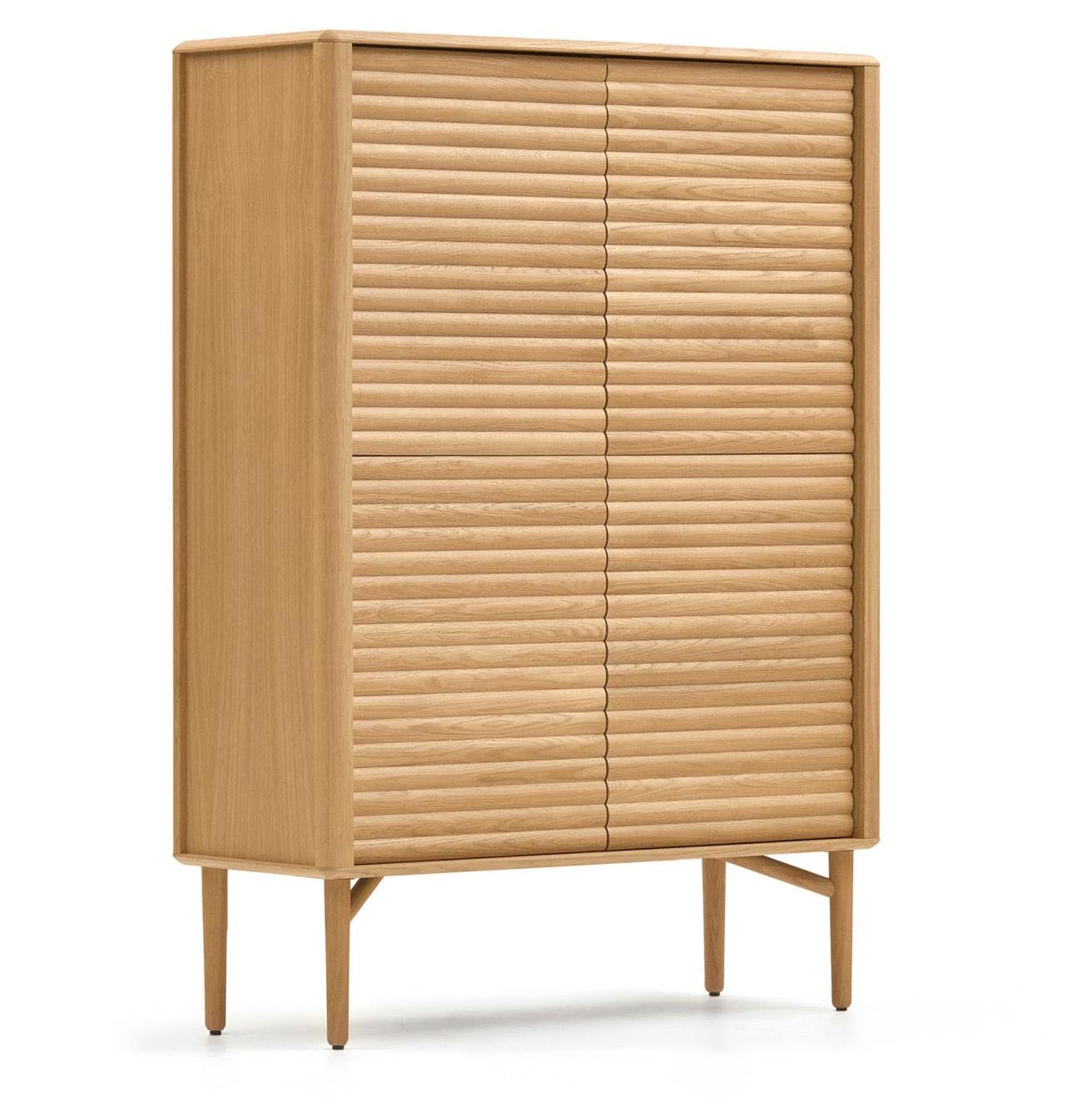 Aparador alto 4 puertas madera maciza y chapa de roble Lenon