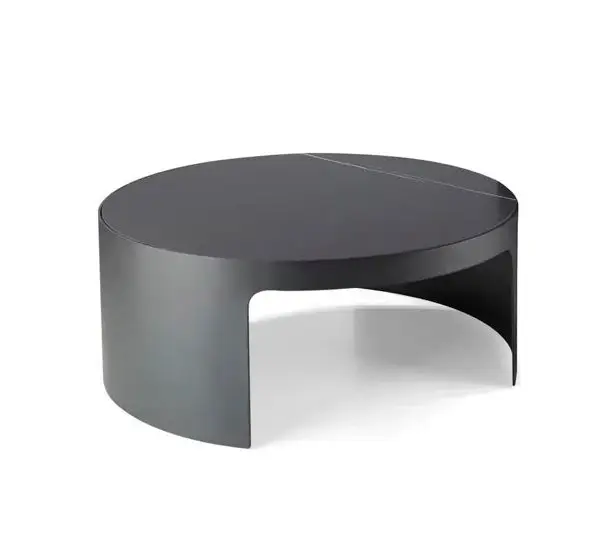 Mesa de centro redonda metal y porcelánico Nomi