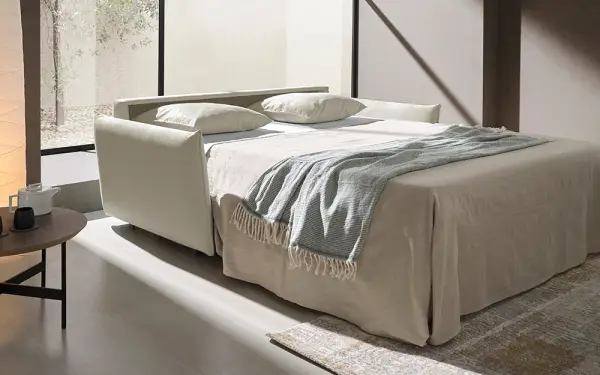 Sofá cama tapizado lino crudo Niusge