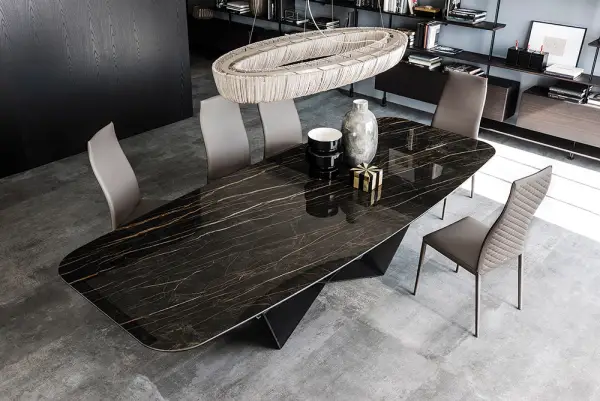 Mesa de comedor keramik portoro Skorpio Cattelan