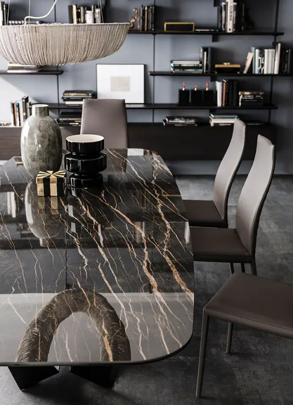 Mesa de comedor keramik portoro Skorpio Cattelan