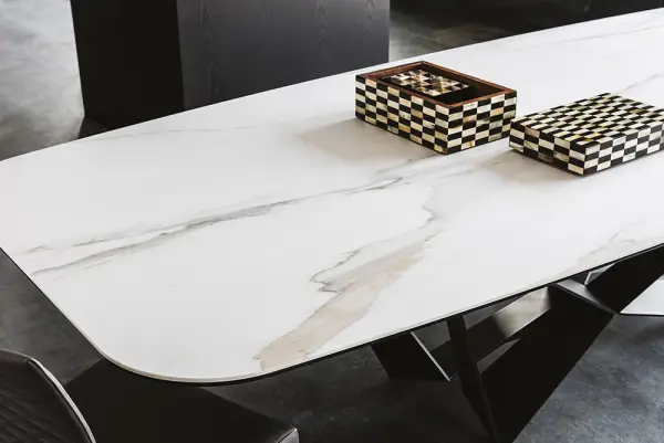Mesa de comedor keramik golden calacatta Skorpio Cattelan