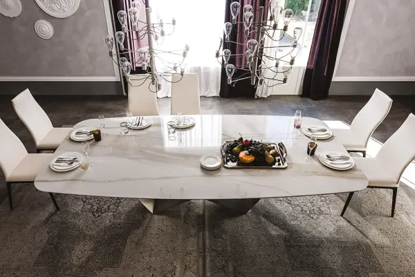 Mesa de comedor keramik golden calacatta Skorpio Cattelan