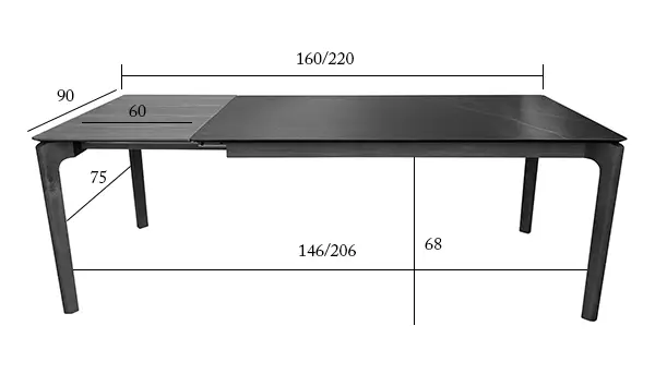 Mesa de comedor extensible porcelánico de 160 Jovik
