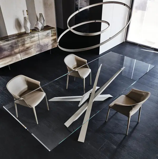Mesa de comedor cristal Lancer Cattelan