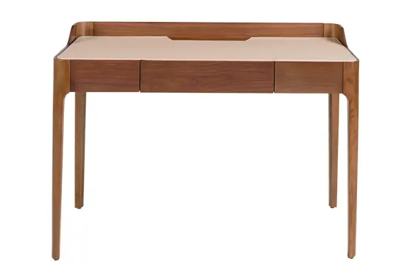 Mesa de escritorio polipiel y nogal Fabelle