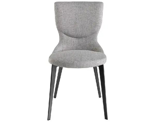 Silla gris claro y acero negro Puglia