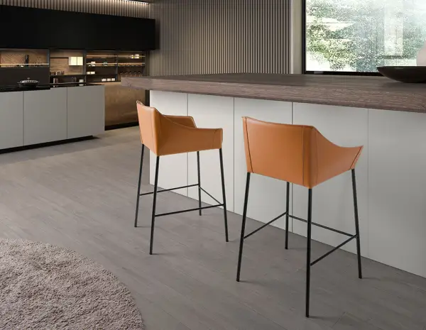 Taburete para barra de cocina polipiel marrón Molise