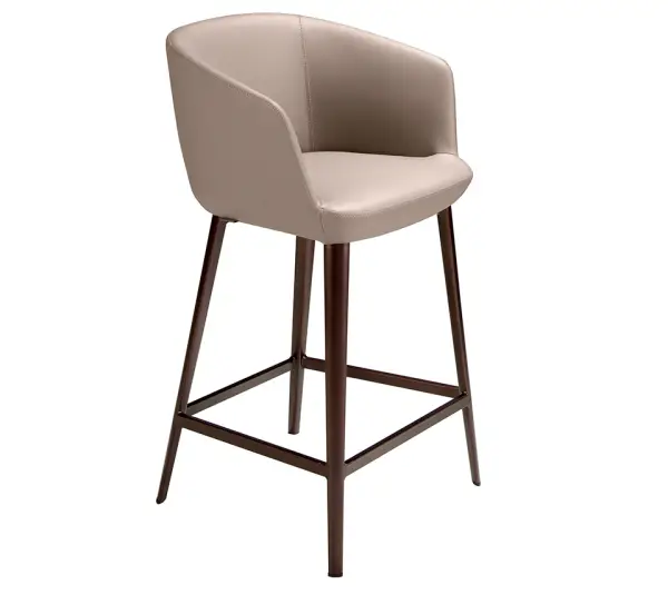 Taburete para barra de cocina polipiel gris taupe Portofino