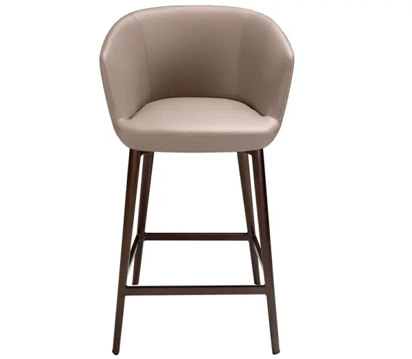 Taburete para barra de cocina polipiel gris taupe Portofino
