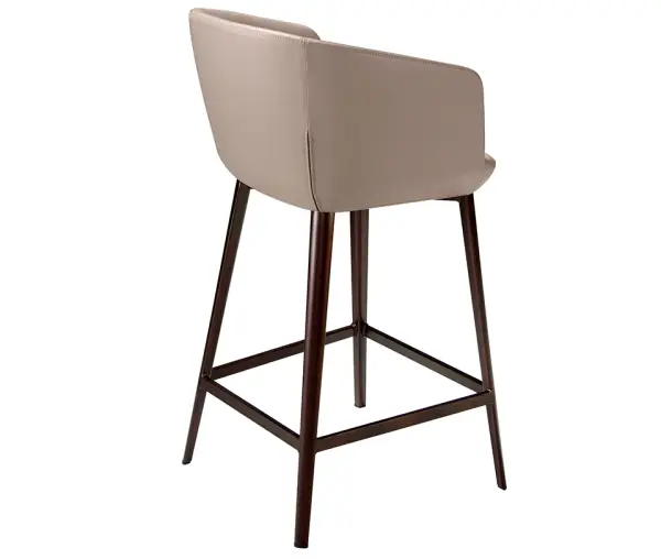 Taburete para barra de cocina polipiel gris taupe Portofino