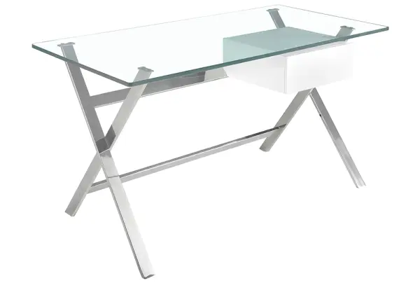 Mesa de escritorio acero y cristal Trevejo