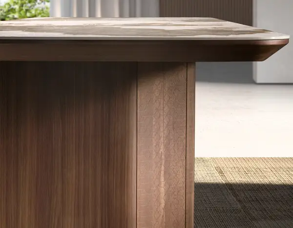 Mesa de comedor nogal y porcelánico Ademuz