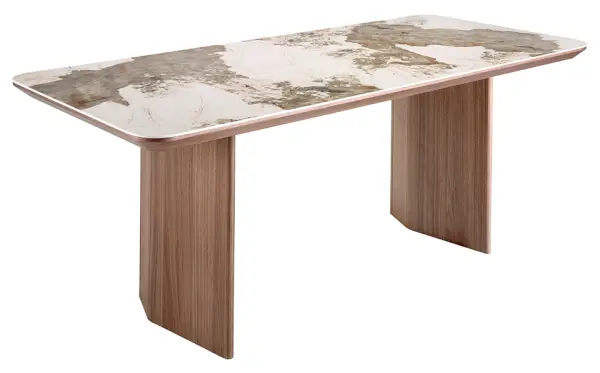 Mesa de comedor nogal y porcelánico Ademuz