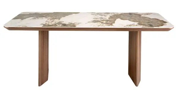 Mesa de comedor nogal y porcelánico Ademuz