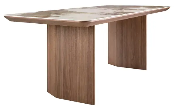 Mesa de comedor nogal y porcelánico Ademuz