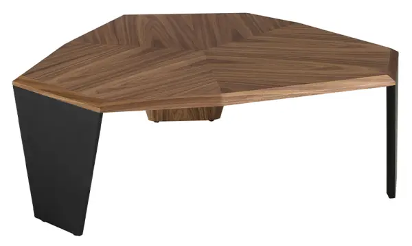 Mesa de centro pequeña asimétrica nogal y negro Ayora