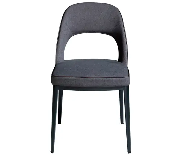 Silla tejido gris oscuro y acero negro Bronoy