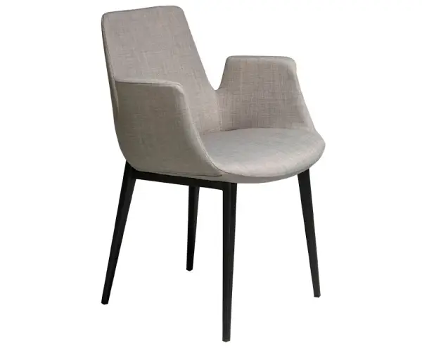 Sillón tela gris y acero negro Raccuja