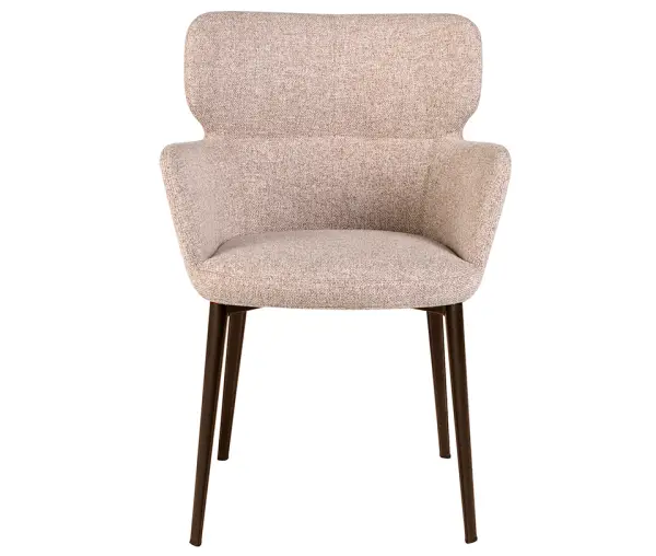 Sillón tela marrón jaspeado y acero marrón Zindra