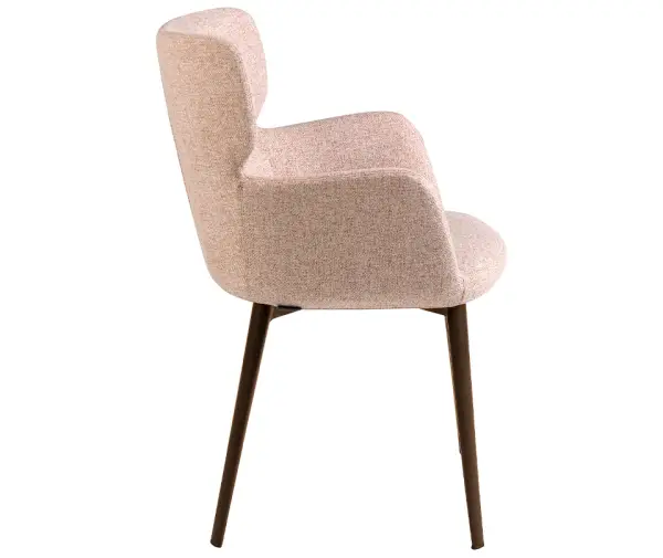 Sillón tela marrón jaspeado y acero marrón Zindra