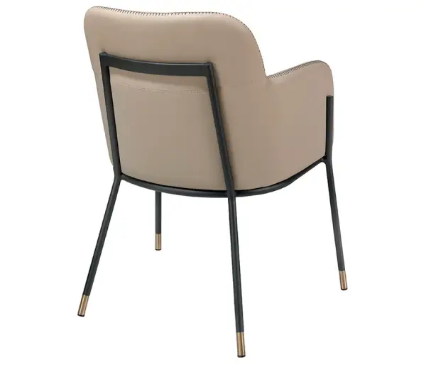 Sillón polipiel visón coco y acero negro Kant