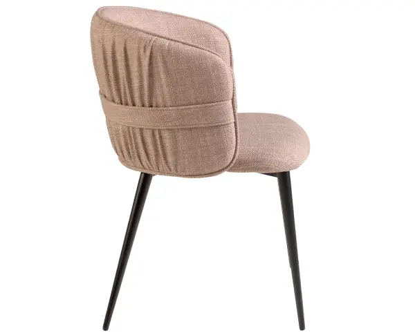 Sillón tela marrón y acero negro Jada