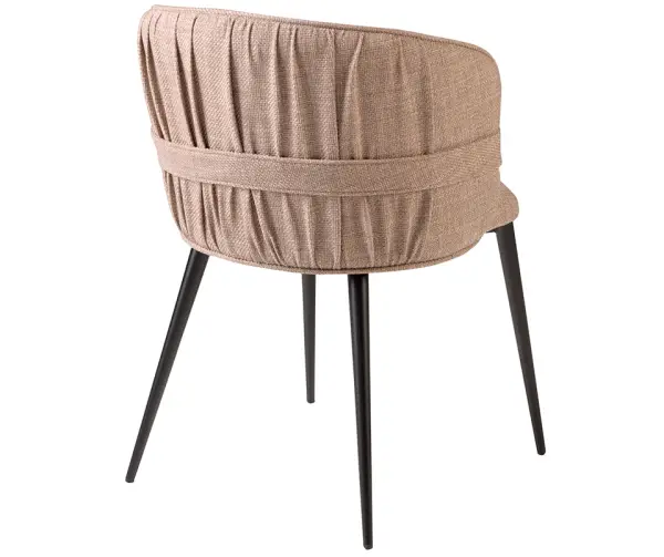 Sillón tela marrón y acero negro Jada