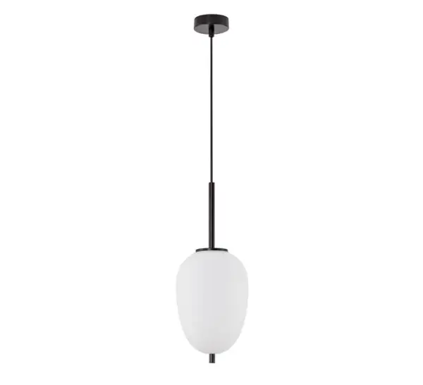 Lámpara de techo irregular metal negro y cristal opal Lato