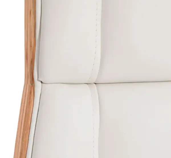 Sillón ruedas natural - blanco Simil Piel