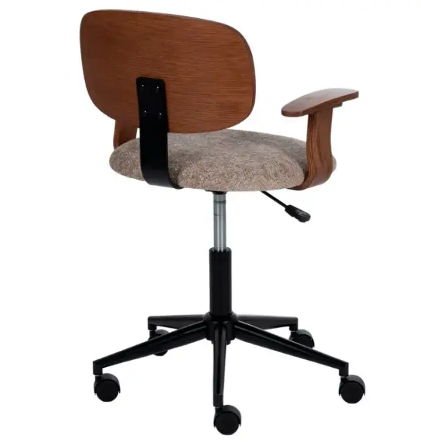 Silla ruedas beige - marrón - tejido - madera