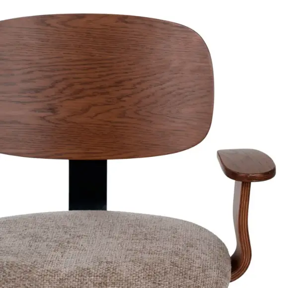 Silla ruedas beige - marrón - tejido - madera