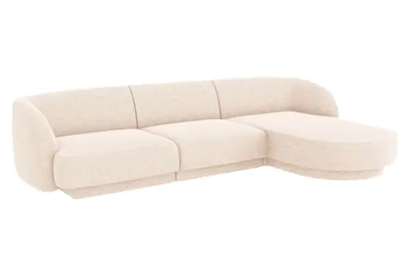 Sofá con chaise longue chenilla Miley