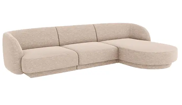 Sofá con chaise longue chenilla Miley