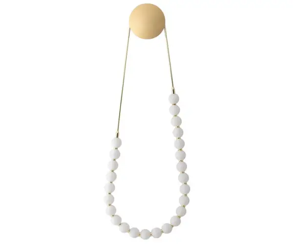 Lámpara de techo metal dorado y cristal opal Perla