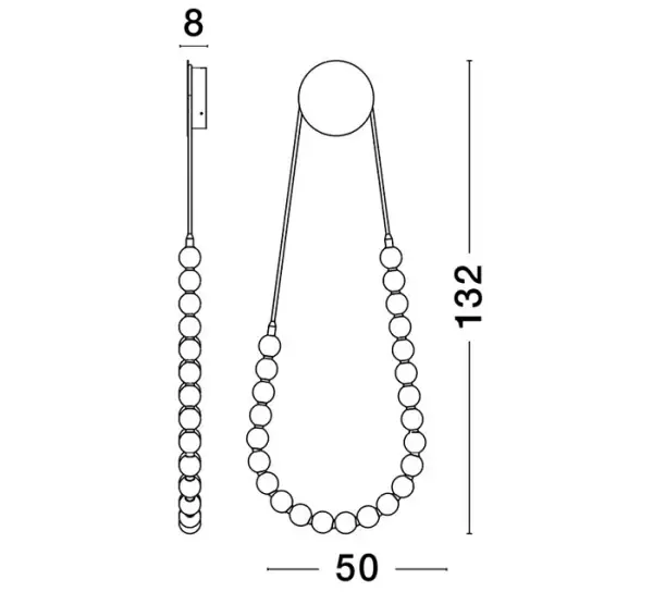 Lámpara de techo metal dorado y cristal opal Perla