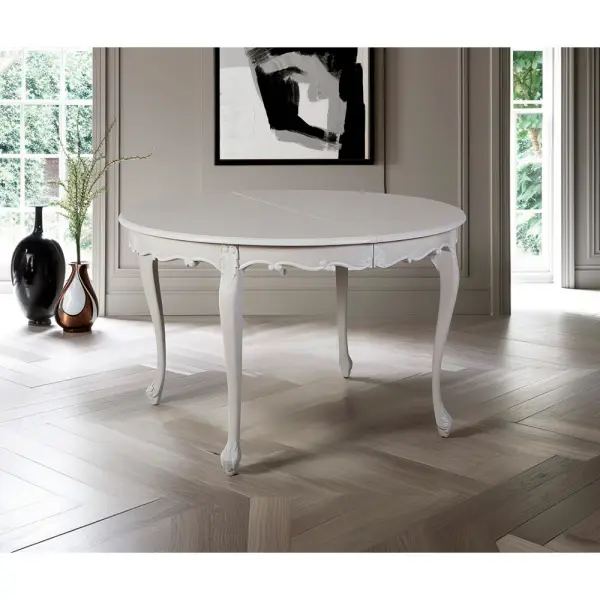Mesa de Comedor vintage Guzet La rochelle redonda Extensible 120/160 cms.