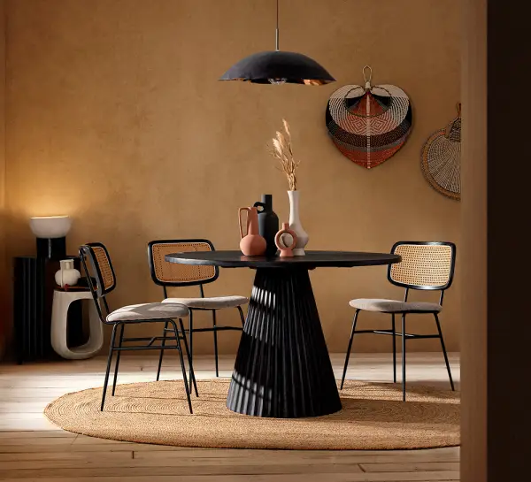Silla natural y metal Glenna