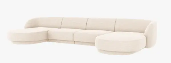 Sofá de cuatro piezas doble chaise longue chenilla miley
