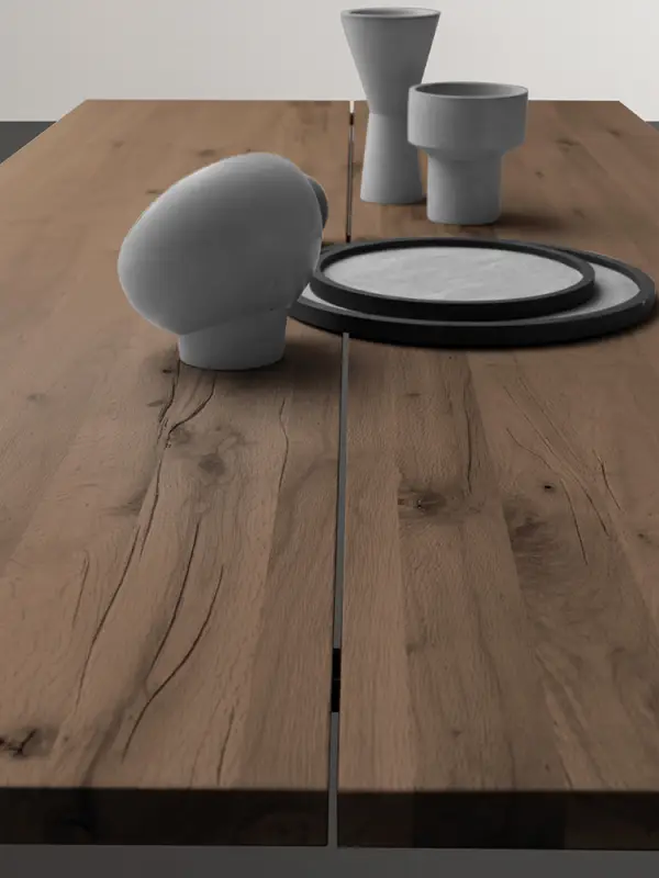 Mesa de comedor cristal y madera Wilka Devina Nais