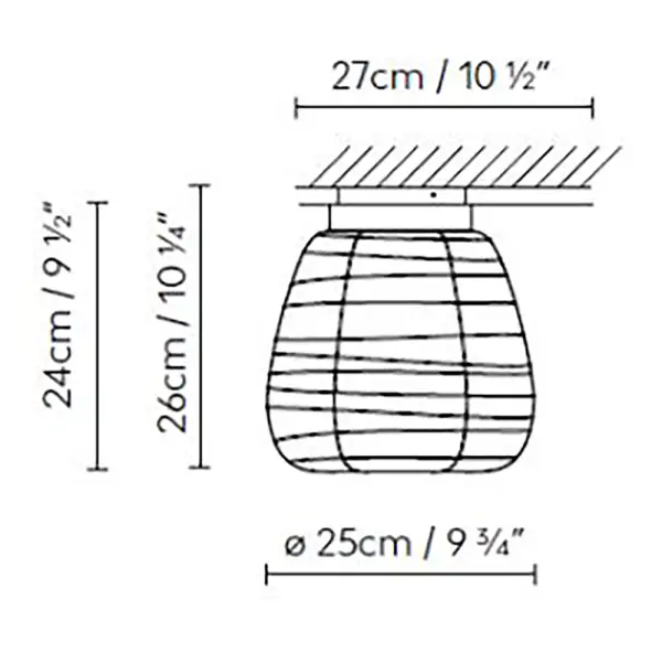 Lámpara de techo esférica inspiración japonesa Misko