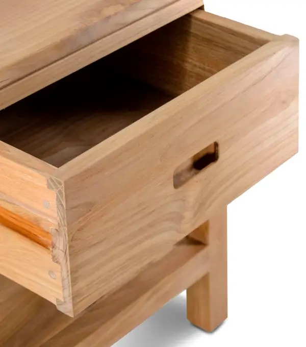 Mesita de noche 1 cajón teka maciza Fellos