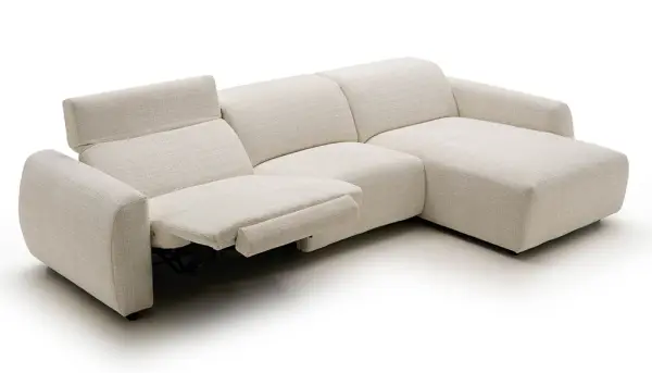 Sofá con chaise longue curvo motorizado Cielo