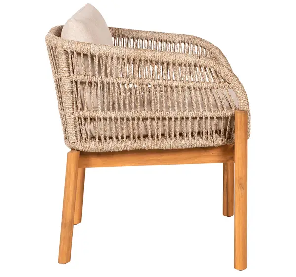 Sillón de jardín beige acacia maciza Terracina