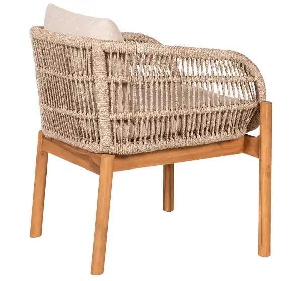 Sillón de jardín beige acacia maciza Terracina