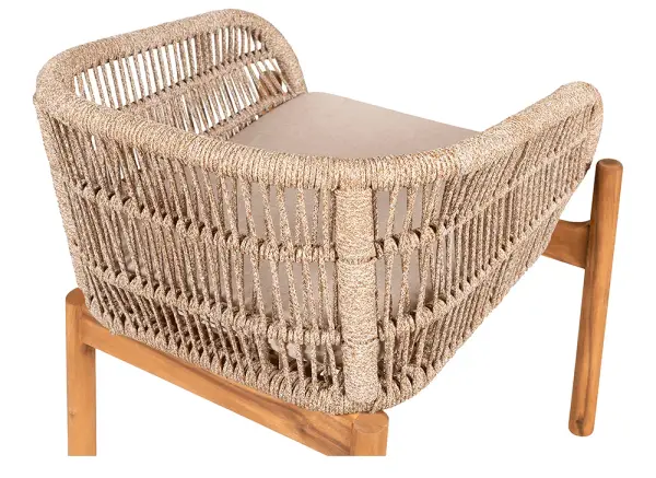 Sillón de jardín beige acacia maciza Terracina