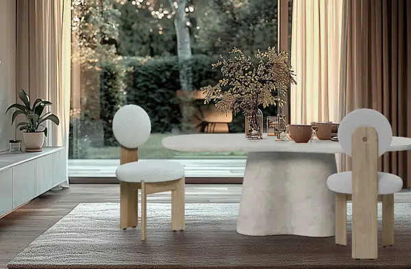 Mesa de comedor microcemento Dolmen