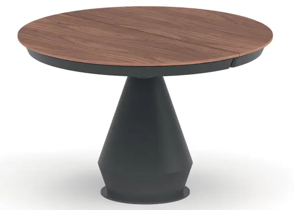 Mesa de comedor redonda extensible madera y metal Lycos